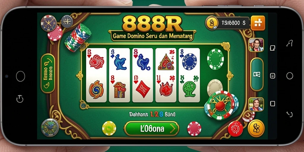 Tampilan gameplay seru di 888R saat bermain Domino.