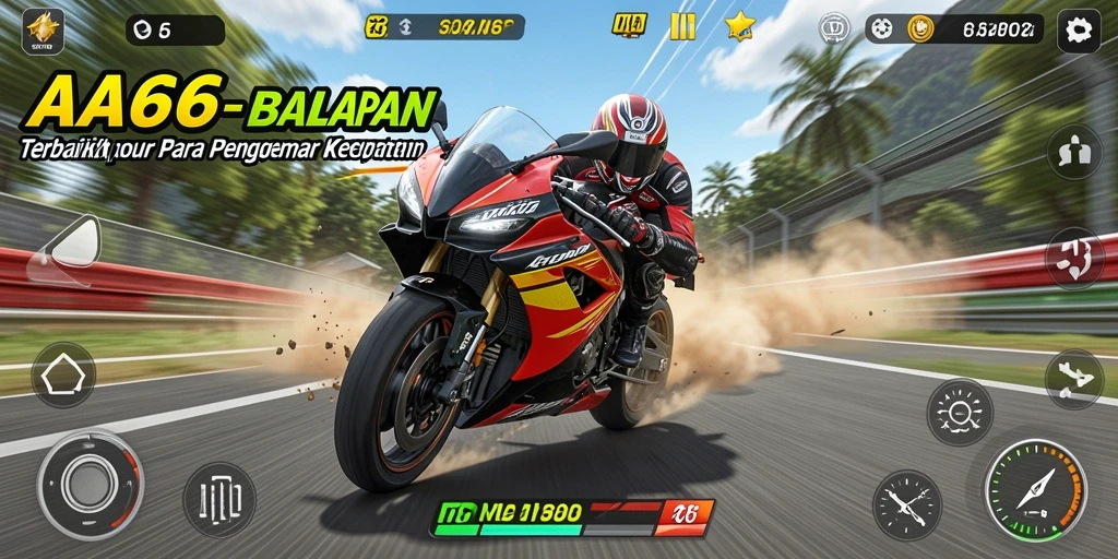 Gameplay mengasyikkan dari AA666 dengan balapan motor yang mendebarkan.