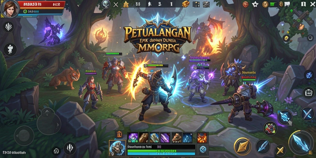 Screenshot utama FB333 menampilkan pertarungan karakter dalam dunia MMORPG yang epik.