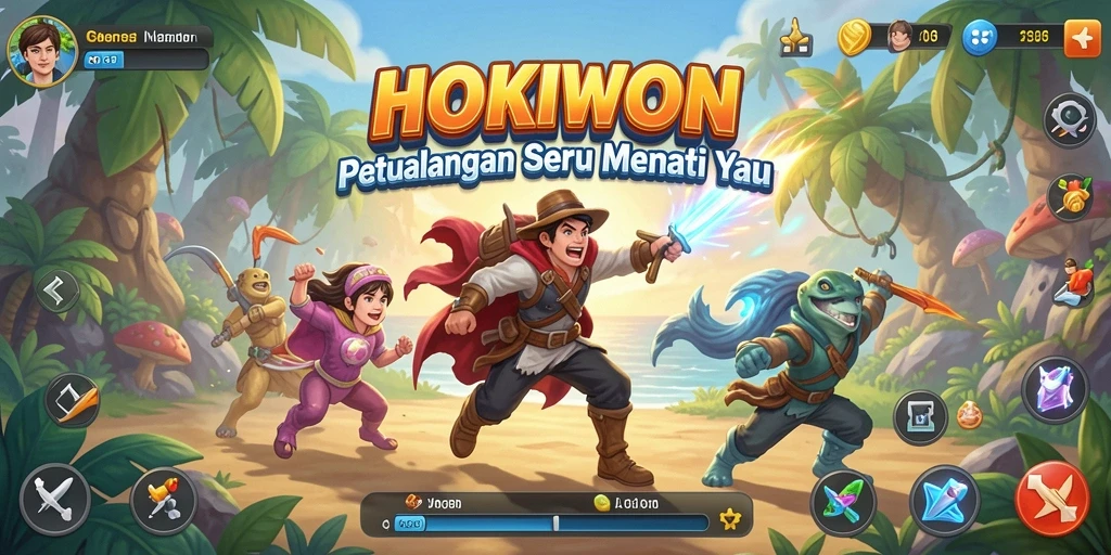 Gameplay seru HOKIWON dalam petualangan yang menantang.