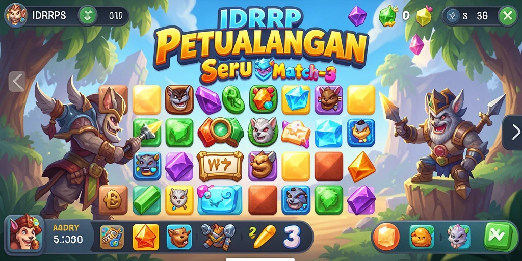 Tampilan utama gameplay IDRRP yang penuh warna dan menantang.