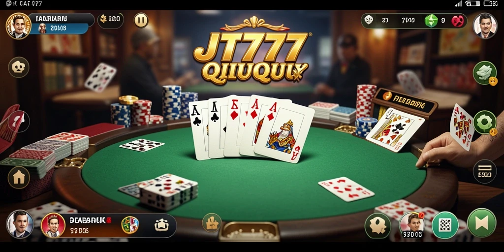 Screenshot gameplay JT777 yang menyoroti serunya permainan QiuQiu.
