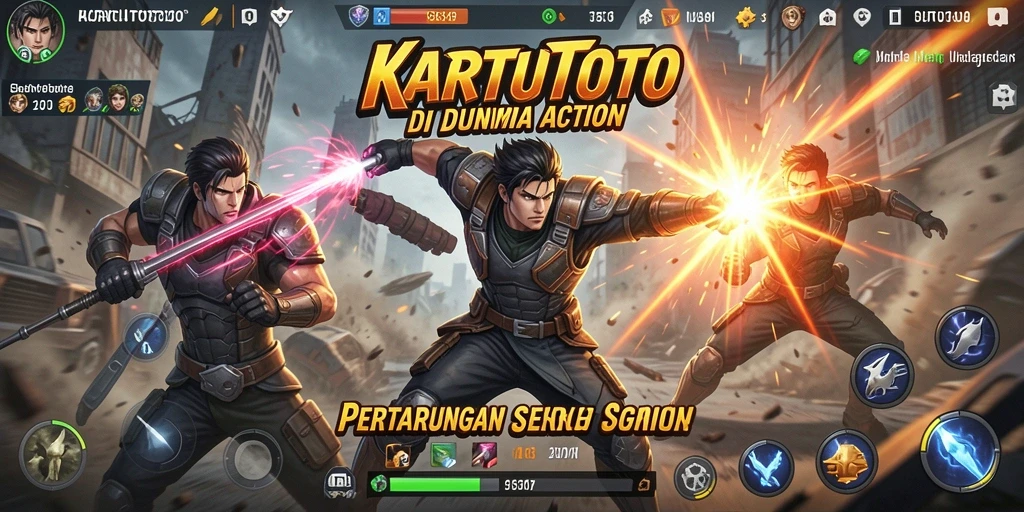 Screenshot menunjukkan pertarungan seru antara karakter dalam KARTUTOTO.