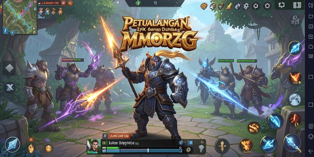 Tangkapan layar menampilkan aksi seru dalam permainan MMORPG.