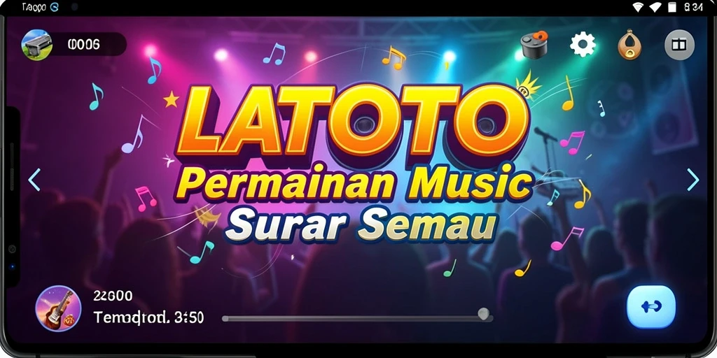 Tampilan screenshot LATOTO menampilkan gameplay seru dengan berbagai lagu.