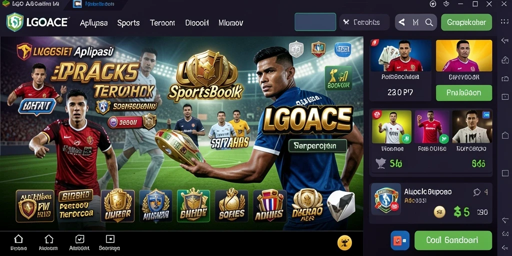 Tampilan grafik aplikasi LGOACE saat pengguna menikmati taruhan olahraga.