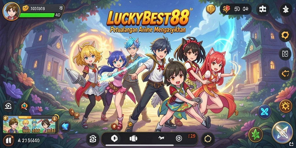 Tampilan gameplay menakjubkan dari LUCKYBEST88 dengan karakter Anime.