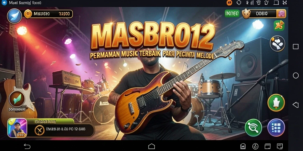 Tampilan gameplay MASBRO12 dengan berbagai tantangan permainan musik.