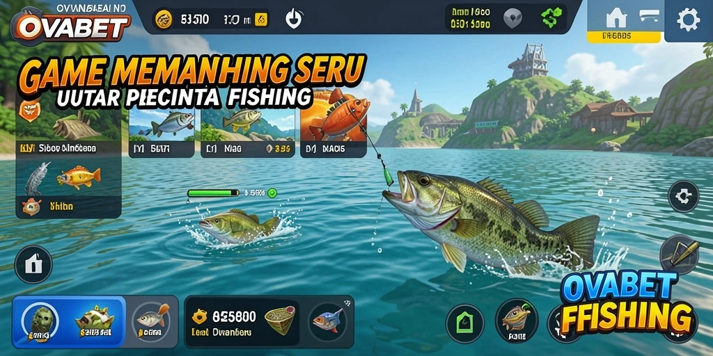 Screenshot gameplay OVABET menunjukkan aksi memancing yang seru dan menantang.