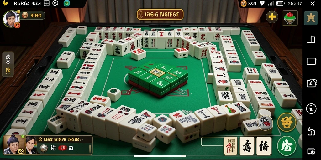 Screenshot R6R6 menampilkan gameplay Mahjong yang menarik dan menantang.