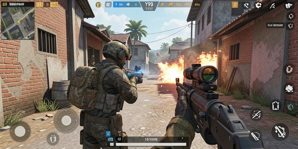 Tampilan seru dari gameplay Y89 yang menghadirkan aksi FPS mendebarkan.