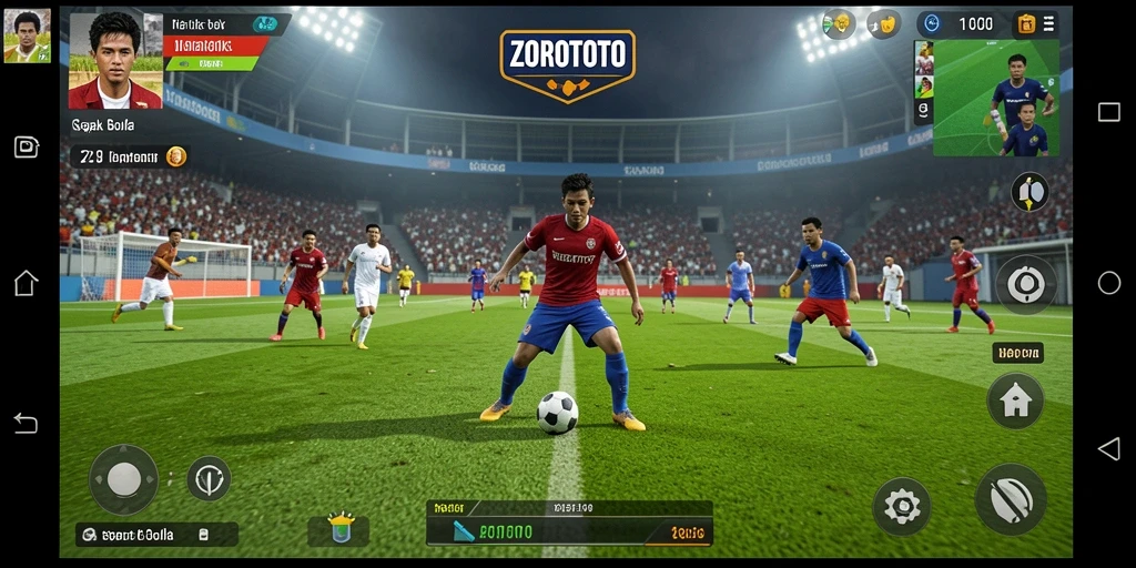 Tampilan permainan ZOROTOTO dengan aksi seru di lapangan.